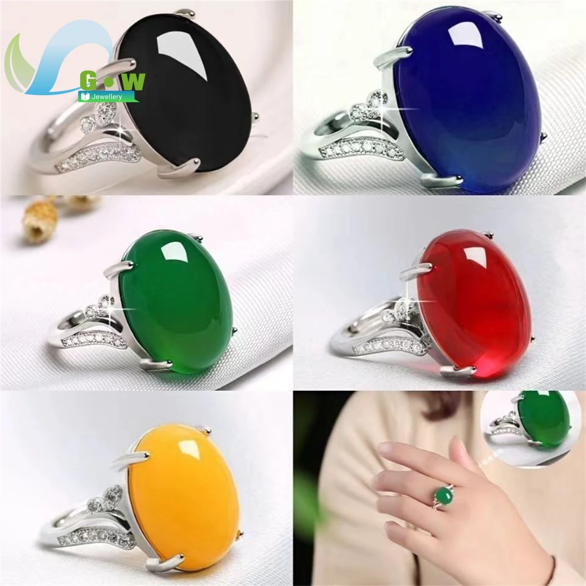 Anillo de Ágata Roja para Mujer, Ajustable, Estilo Simple, Calcedonia, Plata de Ley, Anillo para Mamá, Joyería Fina, Regalo