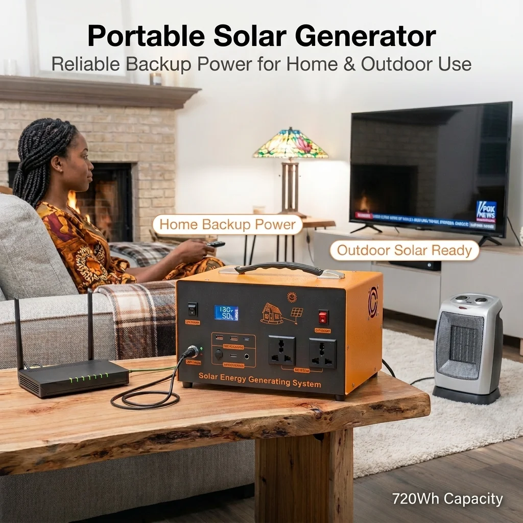 300W 180Wh Portable Power Station MPPT Controller UPS Backup Fast Charging Type-C Port Car Socket For RV Camping Trip Use