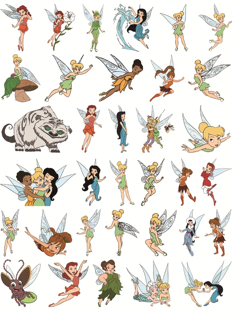 Disney Fairies patches termocollant Naklejki na ubrania Flex topliwy transfer Prasowanie