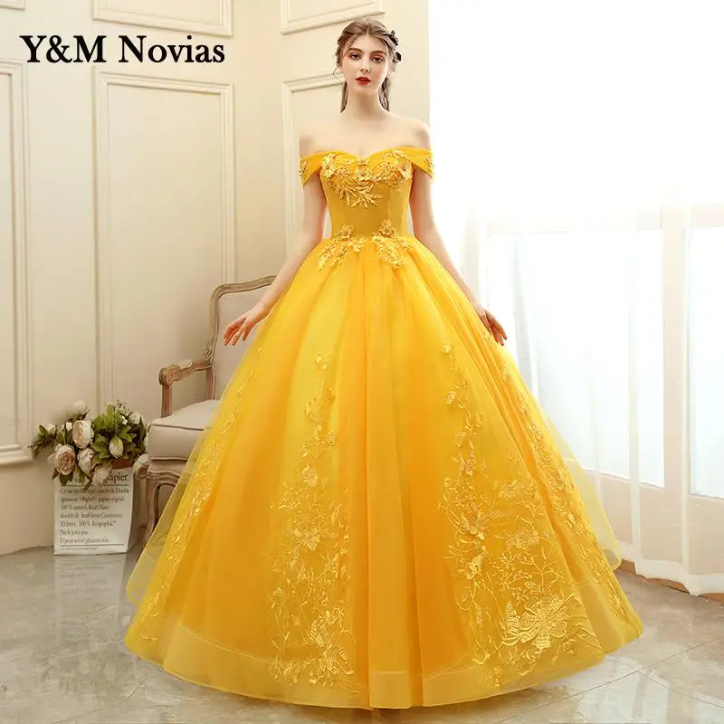

Customized Color Sexy Off Shoulder Luxury Long Lace Party Vestidos 15 Anos Vintage Quinceanera Dress Ball Gown