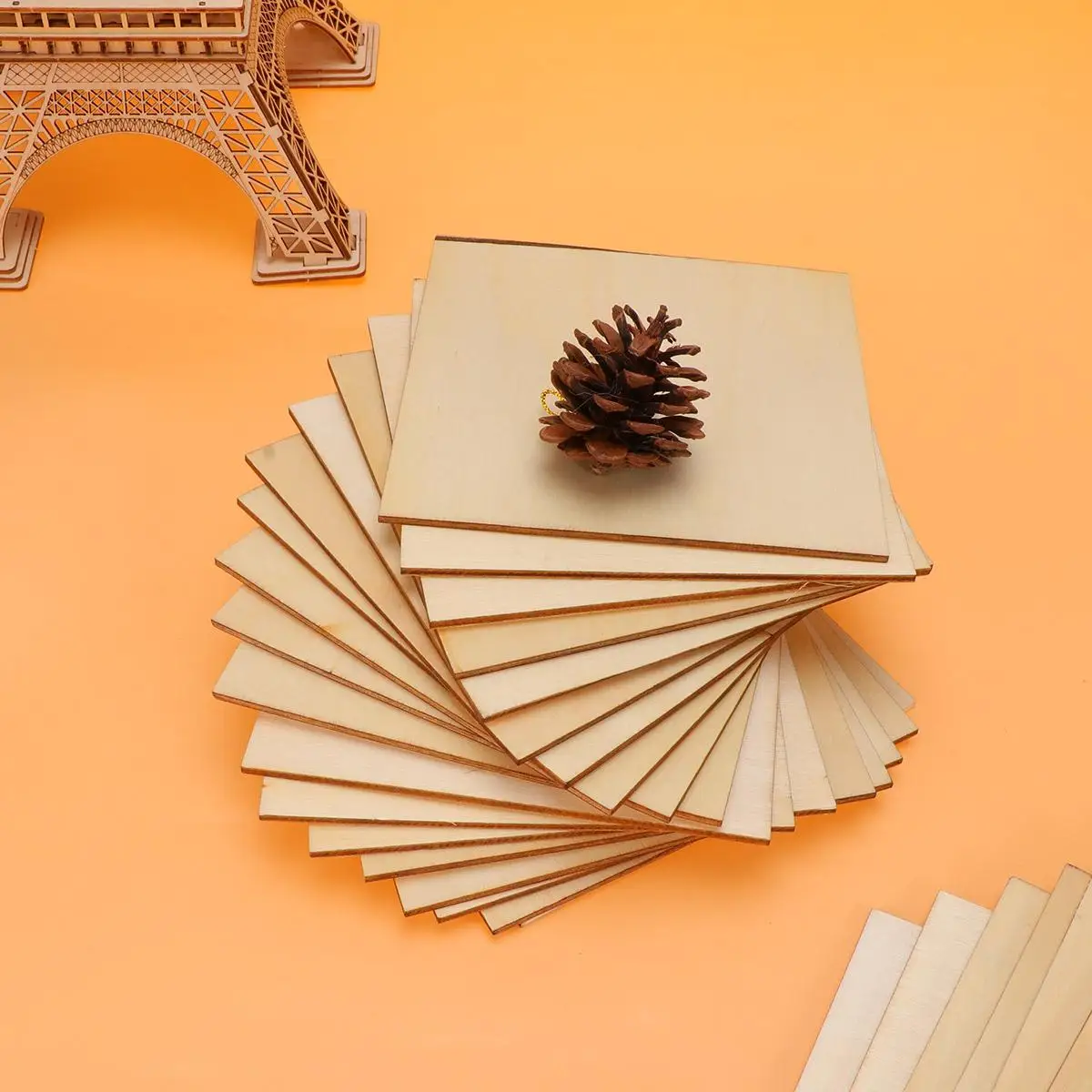 

36 Pcs Wood Chips DIY Accessories Craft Supplies Wooden Decoration for House Unfinished Shapes Ornament Blanks
