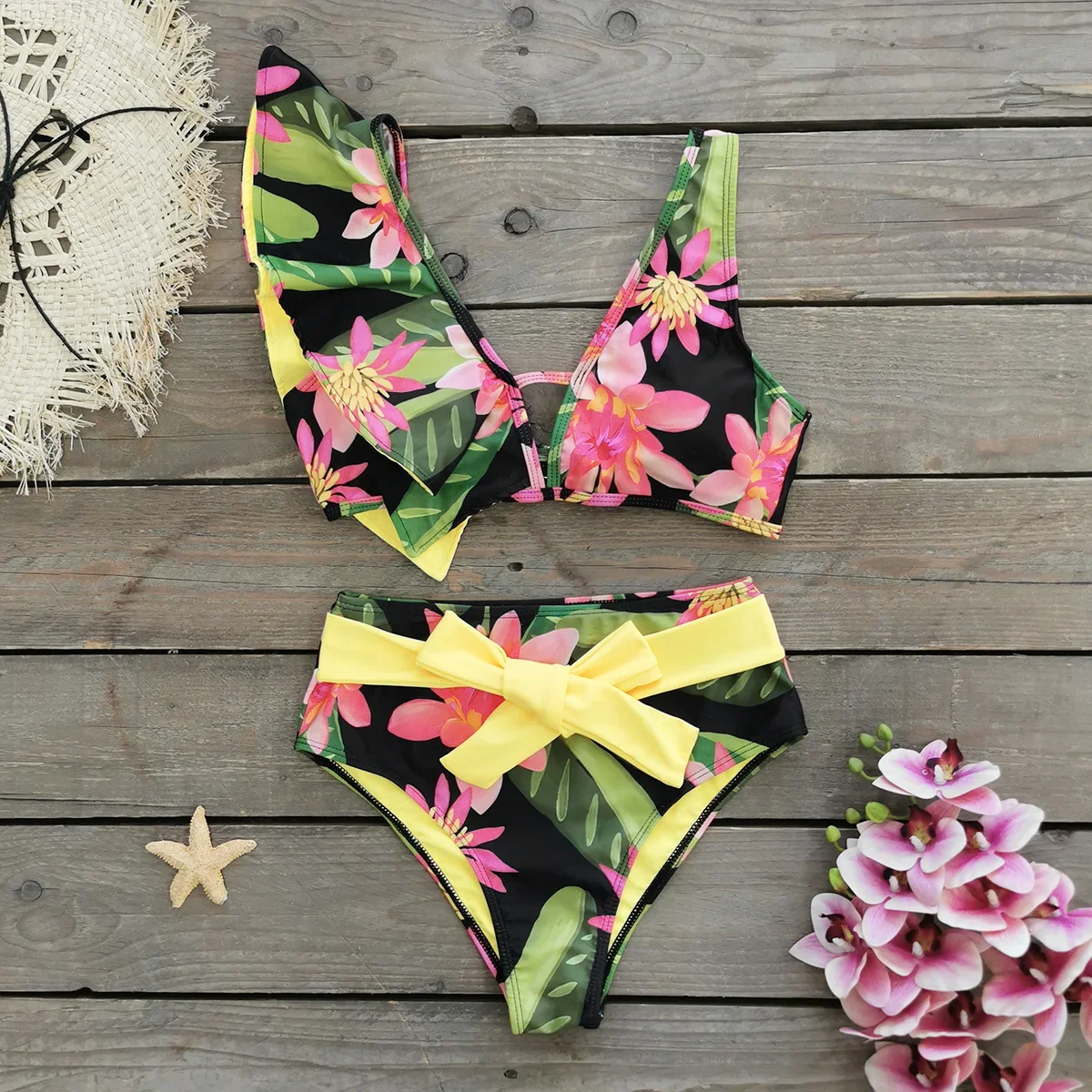 Collection Of Sexy Hot Sale Bikini Sets 2024 New In High Waist Swimwear Of Women Push Up Fashion Female Swimsuit Beachwear Mujer