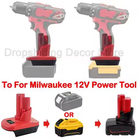 Battery Adapter For Makita/Dewalt/Milwaukee 18V 20V Li-ion Battery Convert To For Milwaukee 12V Li-ion Battery Power Tools Use