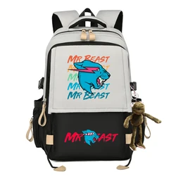 Mr Beast-Mochila Simples Masculina, Bolsa de Viagem de Rua, Tendência de Moda Europeia e Americana, Bolsa para Computador, Nova