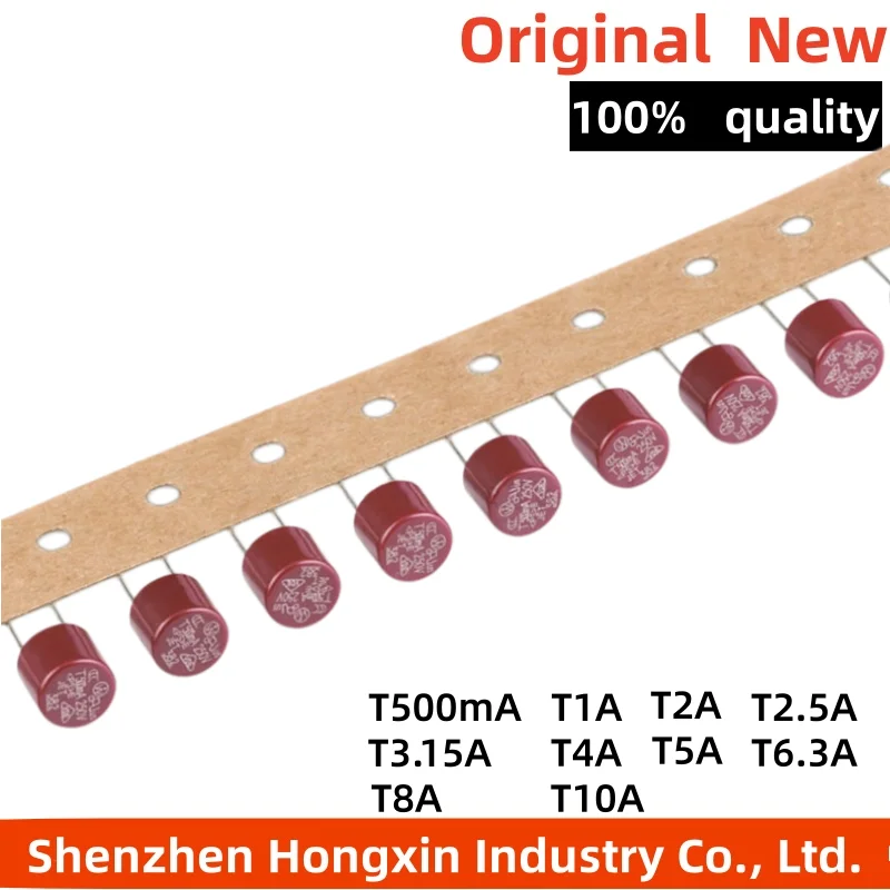 100 Pieces of 382 Circular Fuses, 250V Slow Break T500mA 1A 2A 3.15A 4A 5A 6.3A 8A 10A