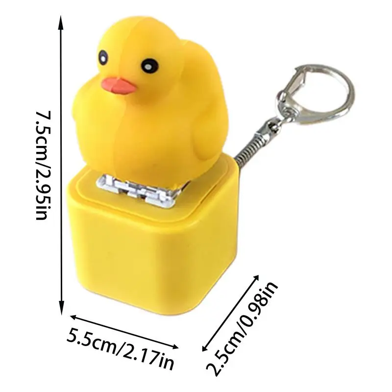 Keyboard Fidget Keychain Pendant Cute Keychain Decoration Duck Shape Backpack Charm With Light And Sound Stress Relief Toy gifts