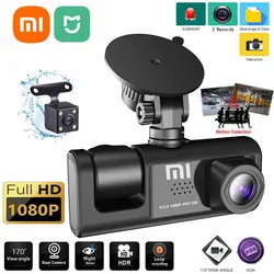 XIAOMI MIJIA-Cámara de salpicadero DVR para coche, grabadora de vídeo con 3 canales, HD 1080P, 3 vías