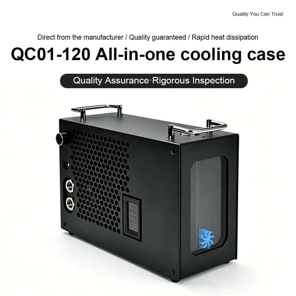 External Integrated Liquid Cooling Station Digital Temperature Display Flow Indicator Radiator Box Factory Price