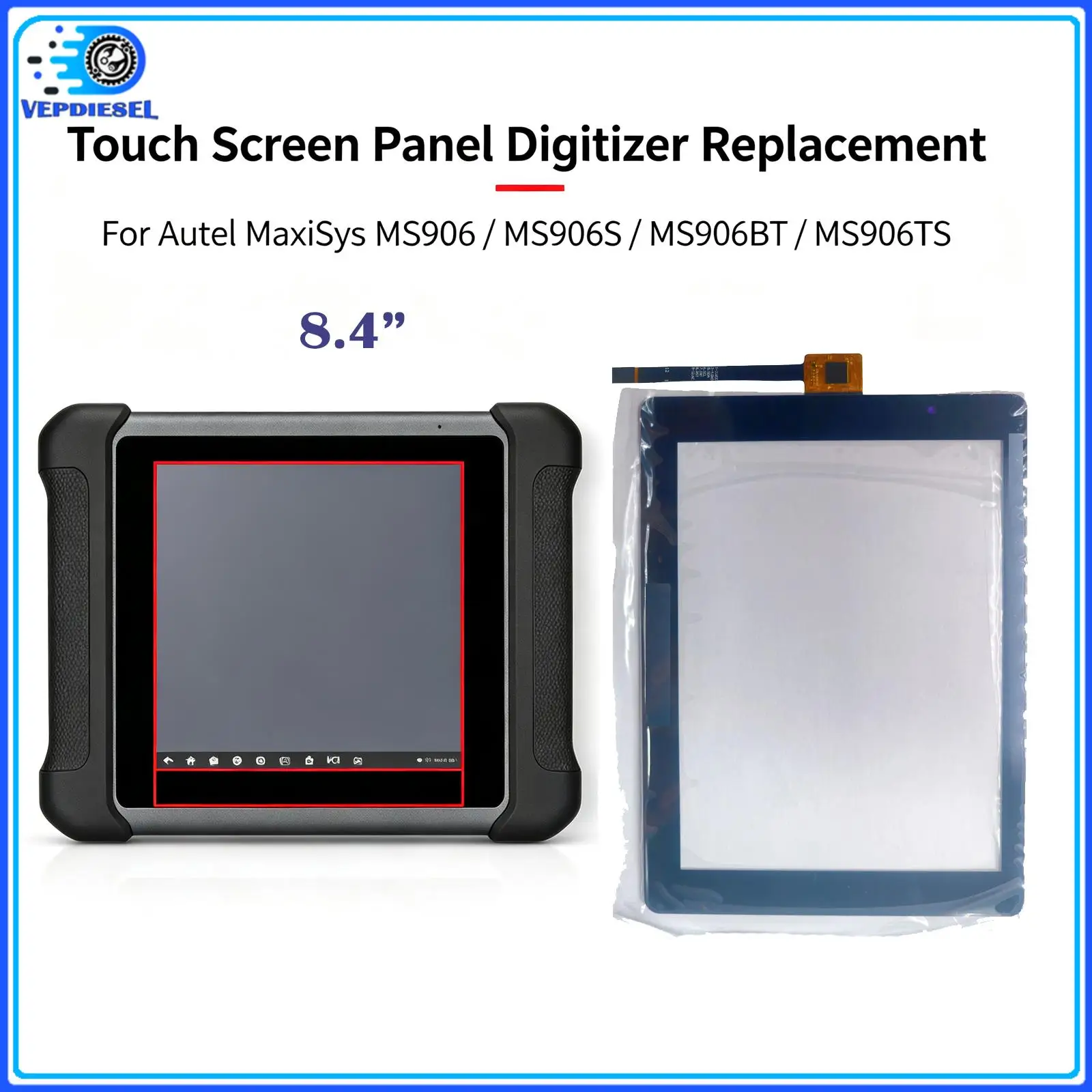 1pc Touch Screen Panel Digitizer For Autel MaxiSys MS906 MS906S MS906BT MS906TS Car Interior Accessories