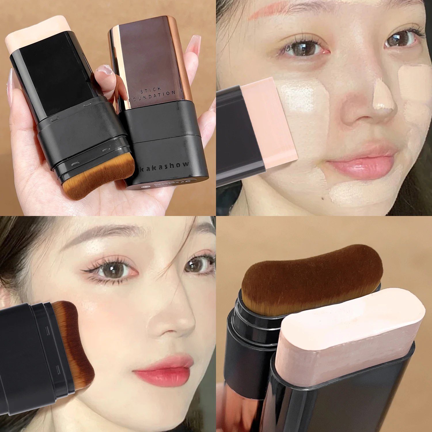 Moisturizing Eraser Foundation Stick Double-head Liquid Foundation Long-lasting Face Makeup Velvet Moist Light Concealer Beauty