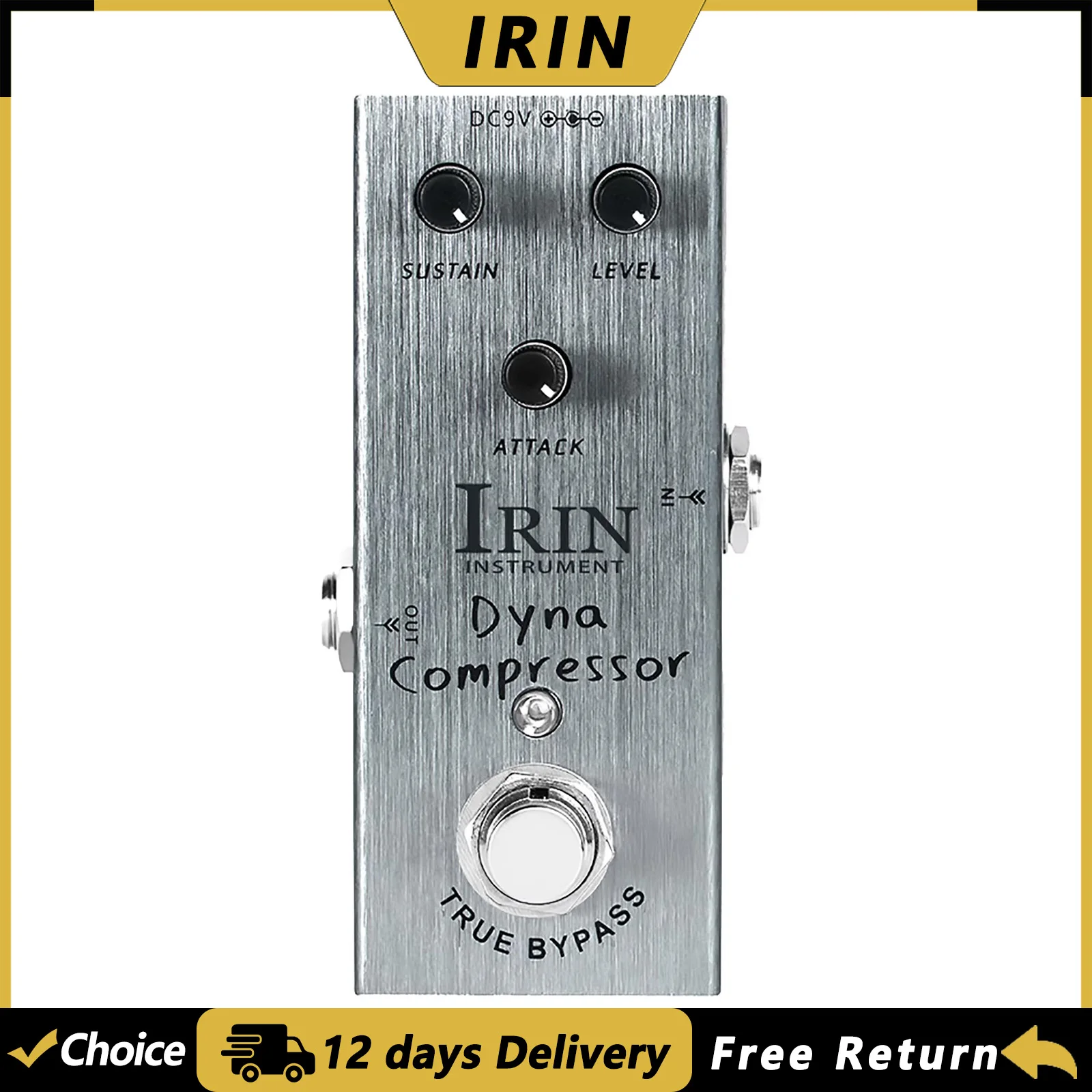IRIN AN-06 Guitar Dyna Compressor Effect Pedal True Bypass Sustain Level Attack Effect Electric Guitar Accessories&Parts