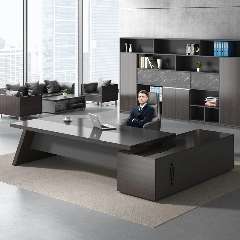 

Modern simple paint-free board without paint boss office negotiation table desk