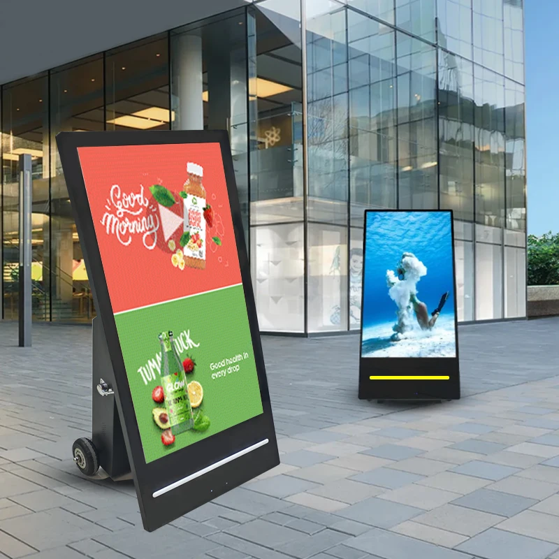 43inch LCD Screen Portable Display Mobile Advertising Player Battery Powered Outdoor Digital Signage Kiosk