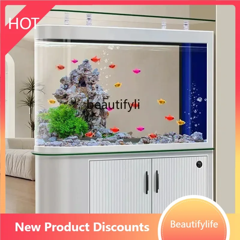 

A07 V New Fish Tank Partition Screens Living Room Home Affordable Luxury Style Bottom Filter Aquarium Medium and Large