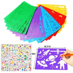 Conjunto de Estênceis de Desenho Infantil, Modelos Plásticos, Kit Estêncil, Card Making, Brinquedos de Pintura, Presente Meninos e Meninas, 300 Padrões