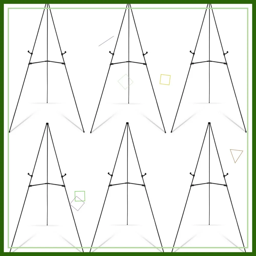 

6 Pack 63" Adjustable Poster Easel Stand, Easy Folding Tripod Display for Signs, Wedding, Holds 5 lbs