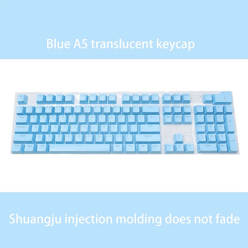 104 Blue Keys,Mechanical Keyboard Keycaps Game Keyboard Keys Wear Resistant No Oil Blue Keycaps for Keyboard,Blue