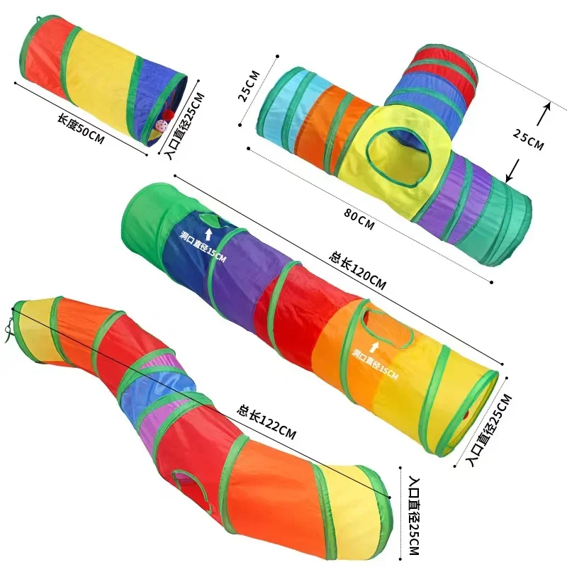 Cat Tunnel Maze Rolling Dragon Toy Foldable Pussy Cat Tent Runway  Nest Himself Relief  Drill Hole to Avoid