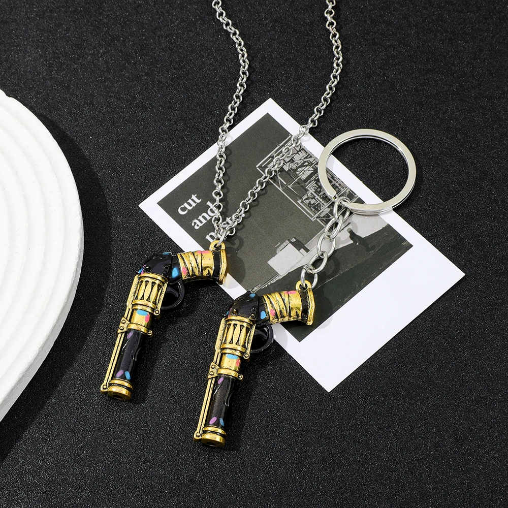 Arcane Season 2 Jinx Keychain Necklace, LOL League of Legends Cosplay Prop, Kawaii Keyring Gift for Women & Men view 5