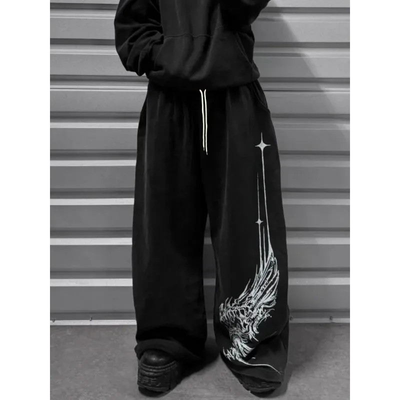 2026 Mode Dunkle Retro Gestreifte Gothic Loose Straight Leg Hose Geeignet für Outdoor Street Hip-Hop Harajuku Freizeithose Erwachsene Kinder