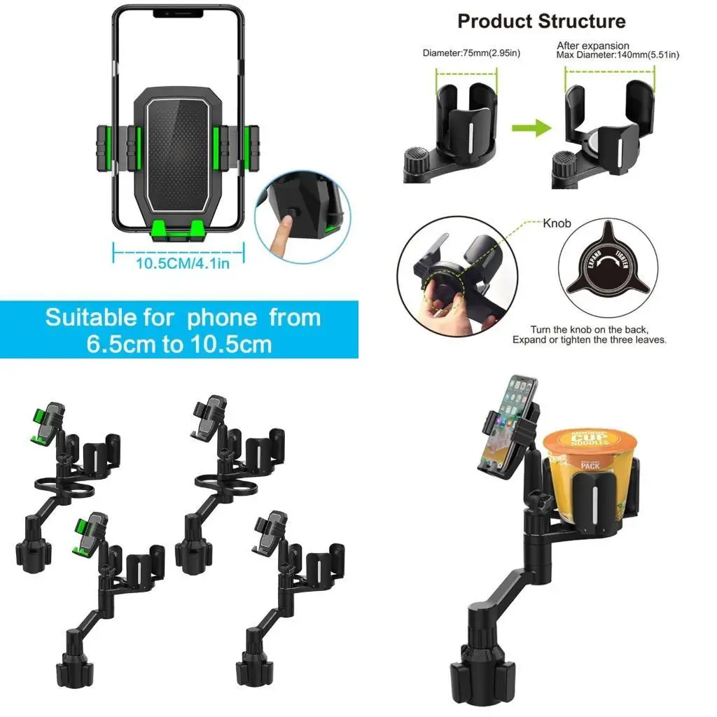 

652F Car Truck Drinking Bottle Bracket Rotatable Coffee Water Cup Holder Rack Sunglasses Phone Interior Accessories