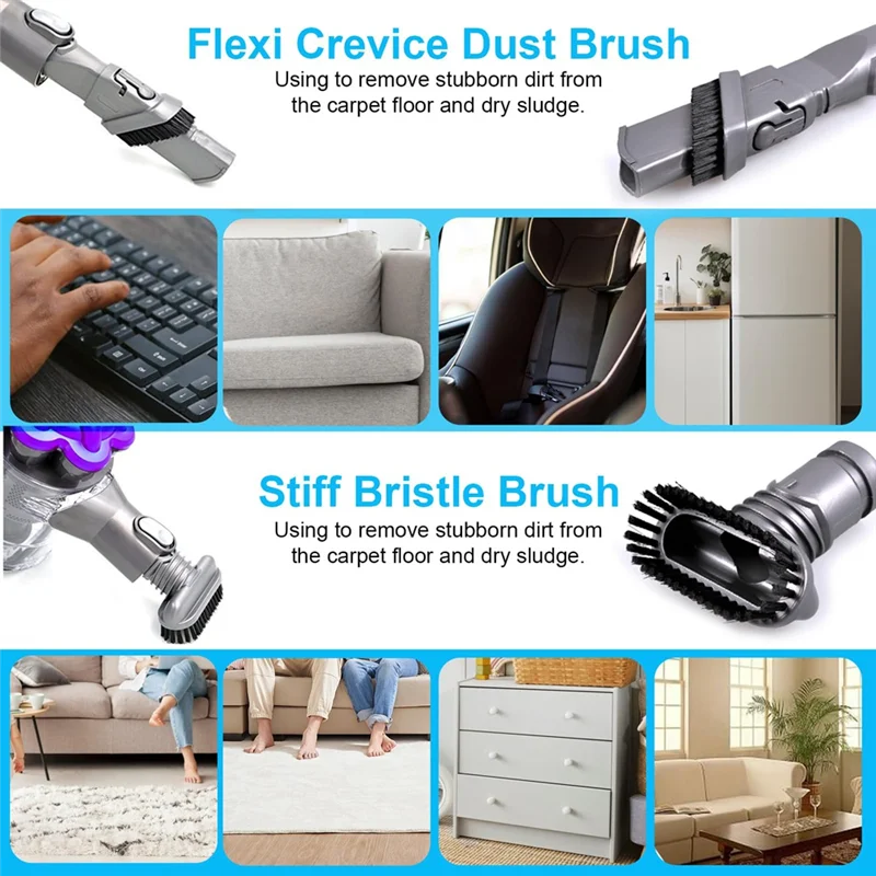 ملحقات المكنسة الكهربائية SANQ لـ Dyson V6 V7 V8 DC33 DC34 DC35 DC59 DC62، مجموعة قطع الغيار، فوهة الفرشاة، فوهة الأرضية