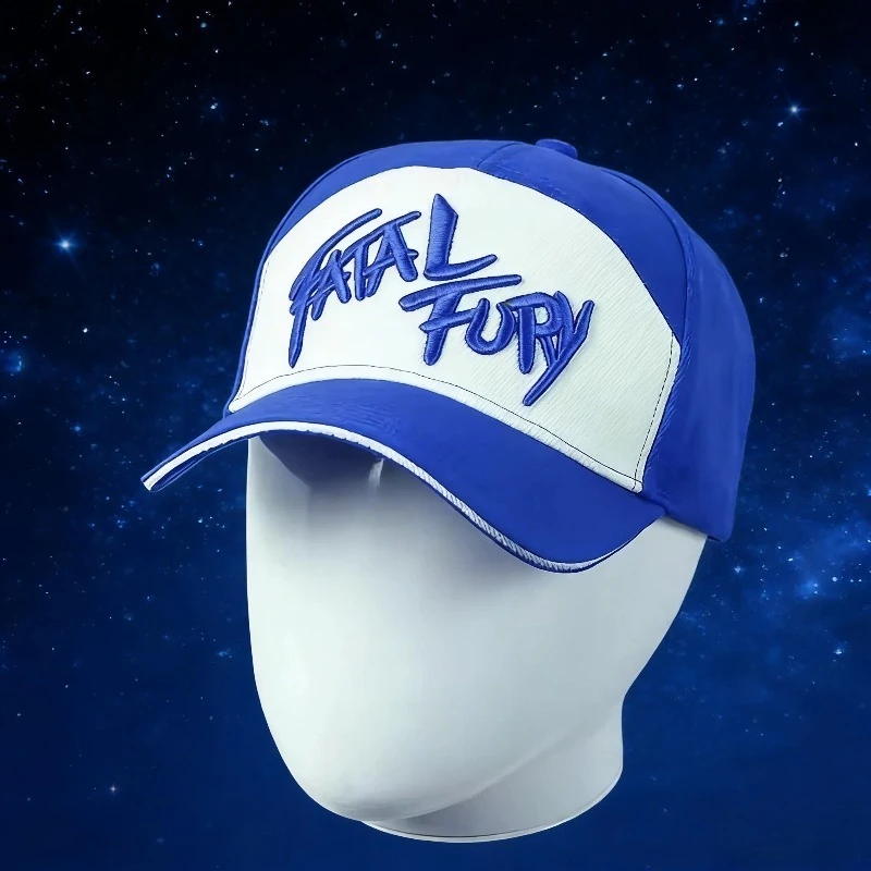New Terry Bogard Blue Baseball Cap King of Fighters Embroidery Cotton Fatal Fury Hat Cosplay Adjustable Outdoor Sports Sunhat