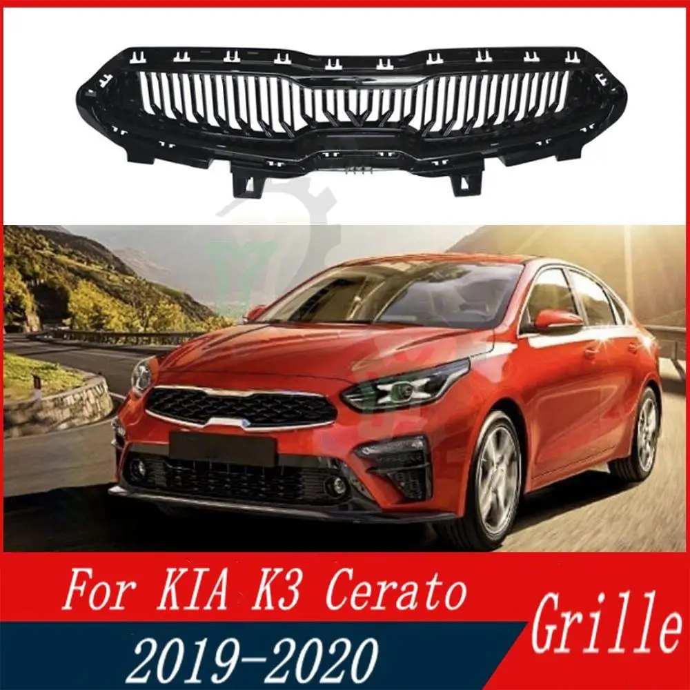 High Quality ABS Front Bumper Grille Centre Panel Styling Upper Grill For KIA K3 Cerato 2019 2020 Car Accessory