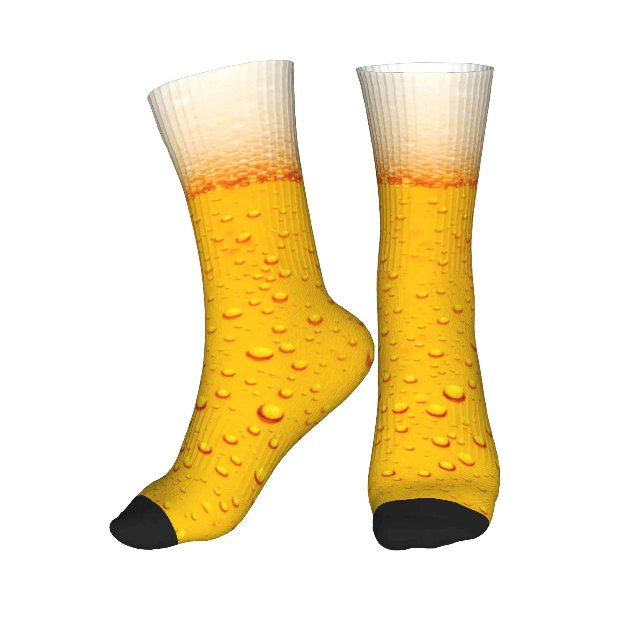 

Модные носки с пивными пузырьками и пеной, мужские и женские, теплые, с 3D-печатью, футбольные спортивные носки