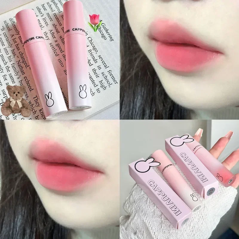 New Pink Velvet Lipstick Matte Chestnut Red-brown Lip Mud Lasting Smooth Waterproof Non-stick Cup Cute Lip Glaze Korean Makeup