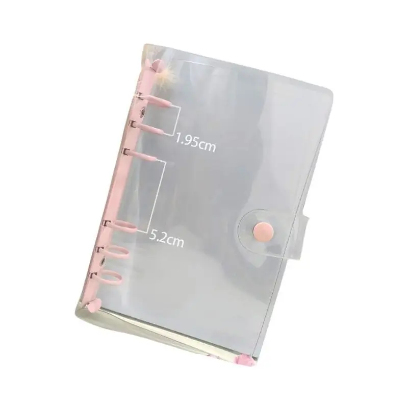 R53C A 6 transparente Ordner, weiche Einbandhüllen, nachfüllbarer Planerordner, runder Ringordner – Detail 1
