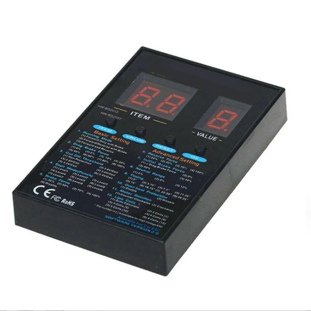 120A Program Card LED Program Box  Suitable for Remote Control Car Brushless ESC  Overheating Protection  Lipid Cells