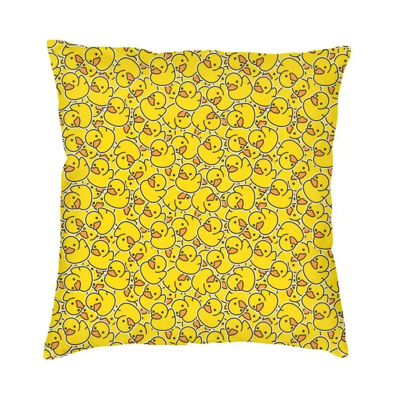 Custom Yellow Ducks Square Throw Pillow Case Home Decorative 3D Double-sided Printing Cartoon Cushion Cover for Car