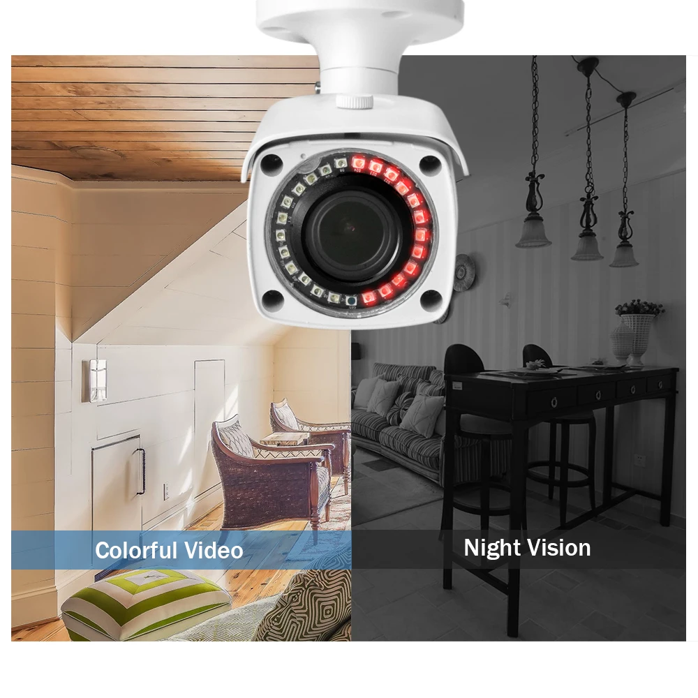SONY415, 4K, 8MP, Zoom Automático 5X, 48V, HD, 5MP, Câmera de Segurança Bala Impermeável, Detecção de Carro Humano, Versão IR Noturna, POE