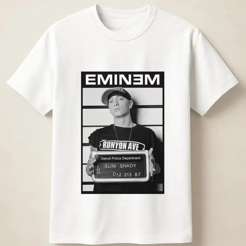 Eminem Vintage-Foto-T-Shirt mit auffälligem Schriftzug für Musikfans