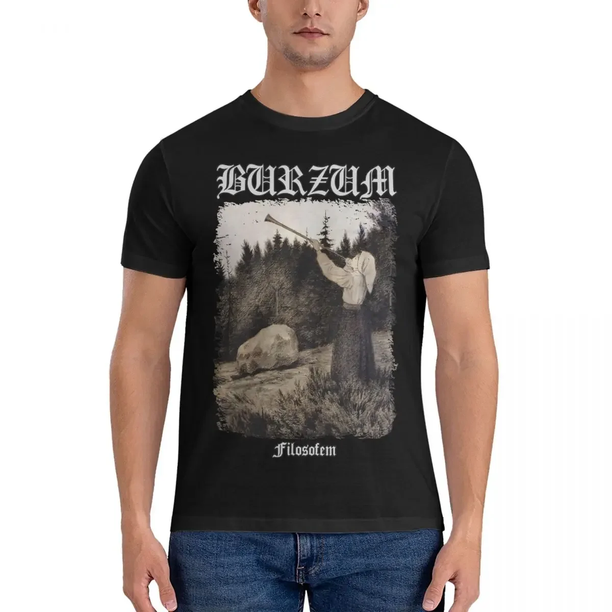 Burzum Men T Shirt Funny Tee Shirt Short Sleeve Round Collar T-Shirts 100% Cotton 4XL 5XL Clothing