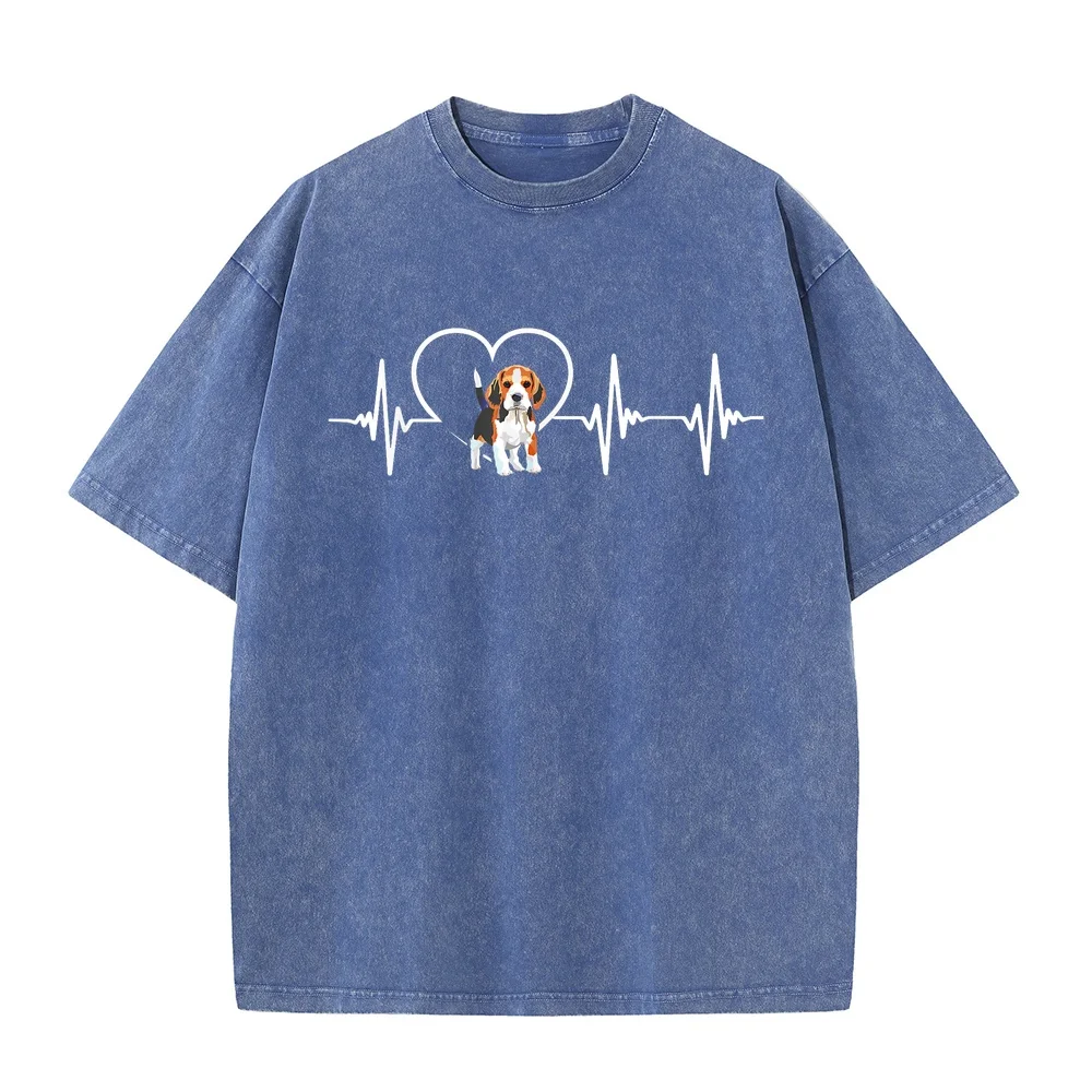 Beagle Heartbeat Love T-Shirt Men's Clothing T Shirt Man Футболка Summer 100 Cotton Casual Print Men Short Sleeve Puppy Fan Dog