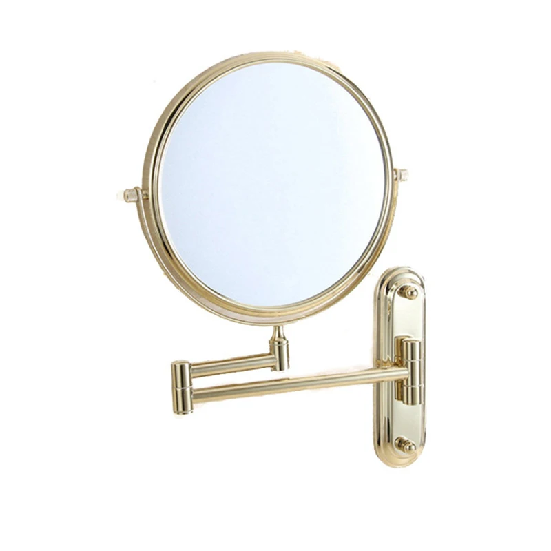 Scalable Beauty Mirror Bathroom Mirror Makeup Bathroom Perforated Wall Mounted Mirror Accesserios Gold