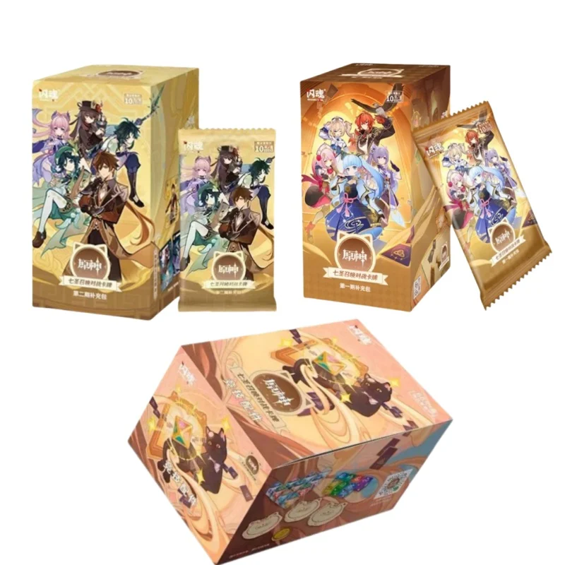 

Genuine Genshin Impact Card Seven Summoning Battle Cards Booster Pack Cosplay Game Character Collectible Card Toy Original Box