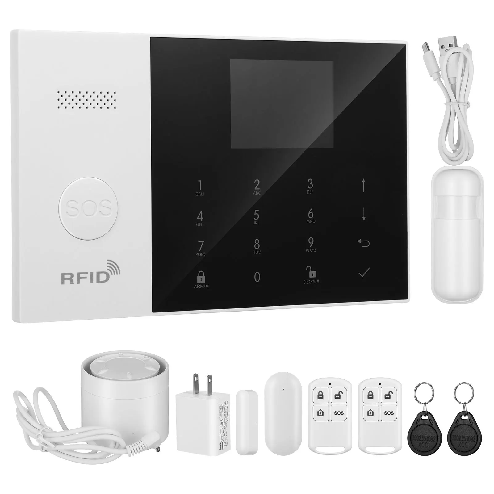 

1 Set Wireless Home Security Alarm System Smart 2G 2-Way Voice Intercom -Theft Door Window Monitoring Kit For Apartment