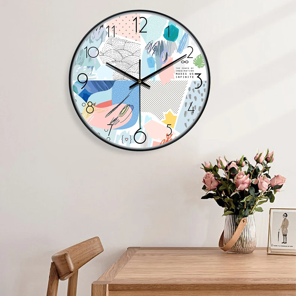 Orologio da parete minimalista nordico Creativo moderno astratto per soggiorno Orologio da parete camera da letto Altoparlante Decorazione muto senza ticchettio