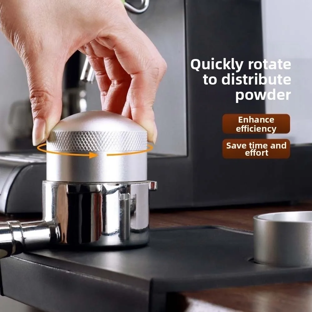 

Aluminum Alloy Coffee Needle Distributor Rotatable 51/53/58mm Needle Powder Dispenser with Base Professional