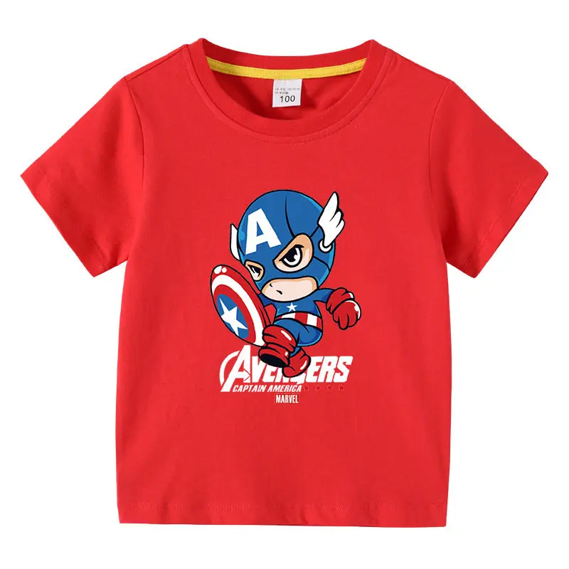 

Marvel Captain America Kids Cotton T-Shirt, Boys Girls Family Matching Casual Tee, Cute Superhero Print Summer Tops for Fans