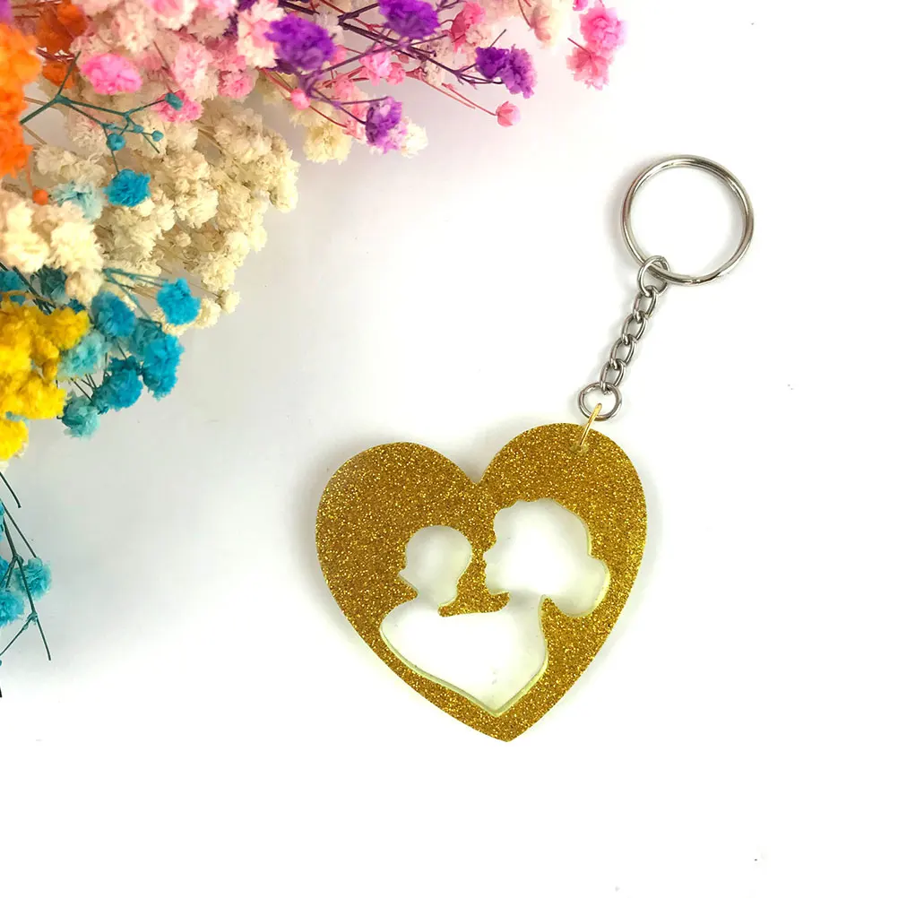 

3pcs Shaped Silicone Keychain Mold for DIY Diy Key Ring Mold Pendant Hanging Decor Mother's Day Gift Jewelry Accessories