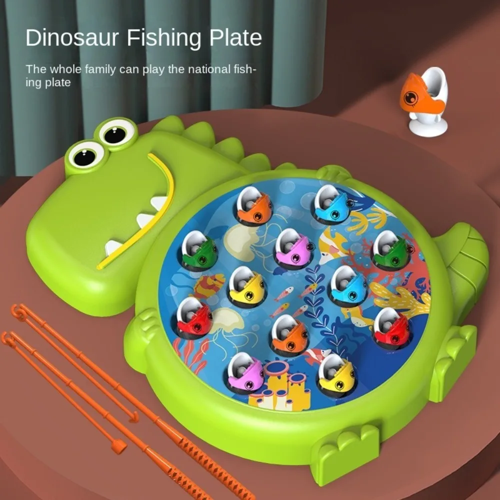 New Simple Dinosaur Magnetic Fishing Toys with Rod Non-Rotating Dinosaur Fish Toy Gifts Kids Fishing Rod Game for Children