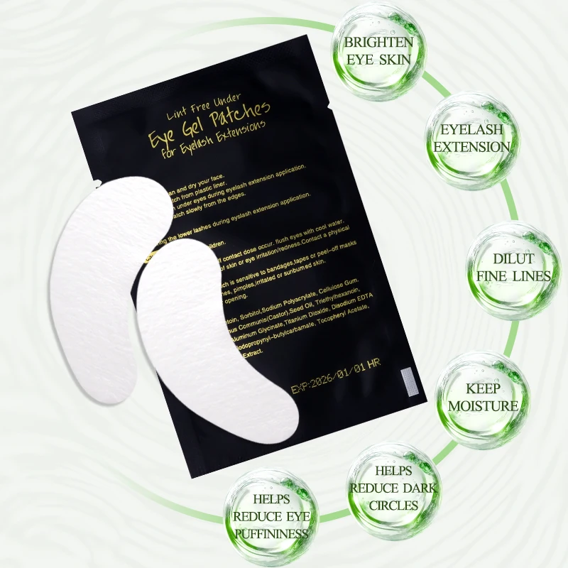 SAKURUHANA 20 PCS Eyelash Extension Gel Patches Under Eye Pads for Lash Grafting False Lashes Protection Makeup Tools