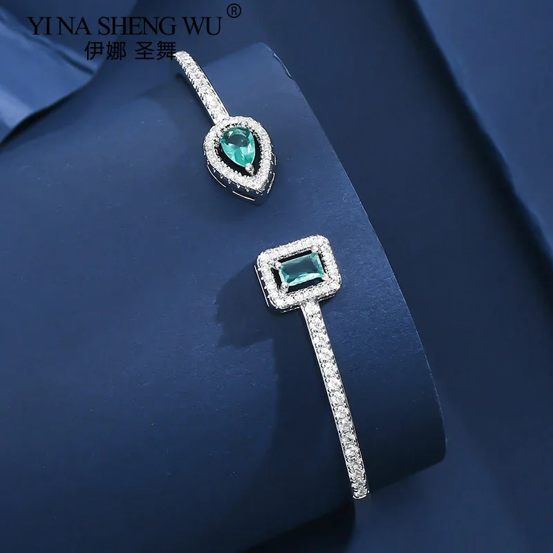 سوار زركونيا مكعب للنساء ، أخضر ، أبيض ، أزرق ، إسورة ذات نوعية جيدة للفتيات ، مجوهرات يد نسائية ، هدية عيد الحب ، فاخرة #4