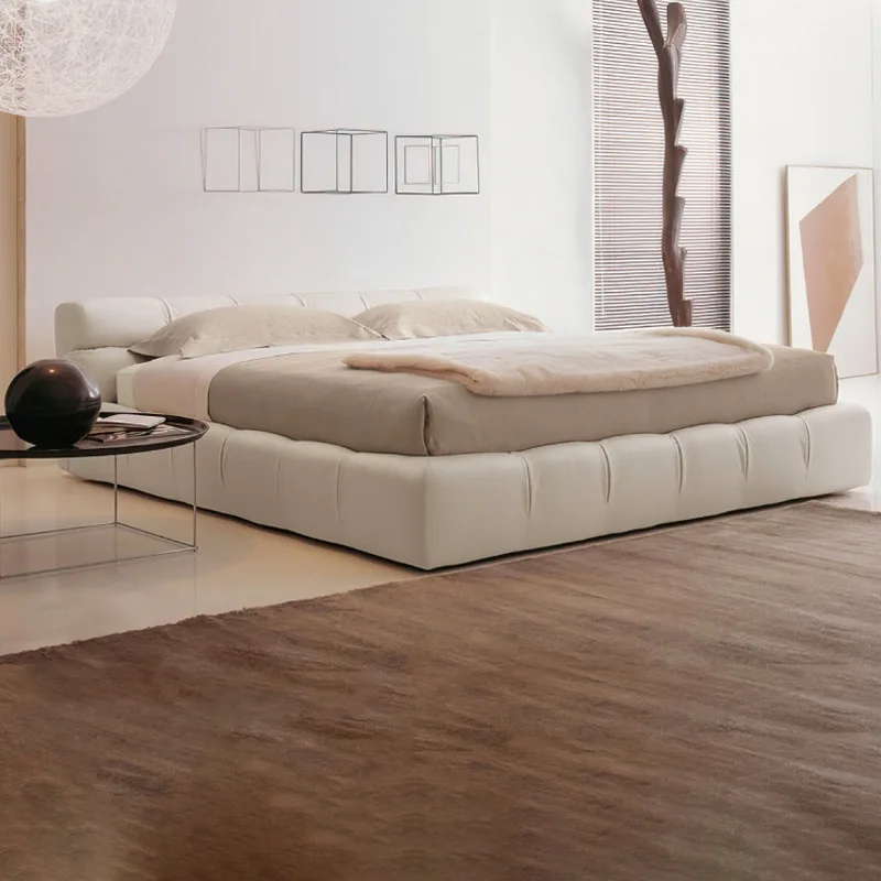 Haute couture series/puff bed master bedroom tatami floor-to-ceiling bed Italian minimalist double wedding bed
