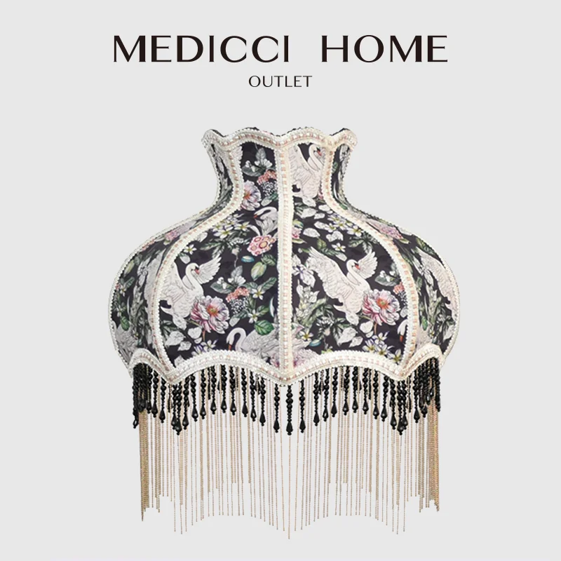 Medicci casa stile europeo retrò cigno bianco paralume decorativo Luxe fatto a mano comodino paralume per camera da letto toletta