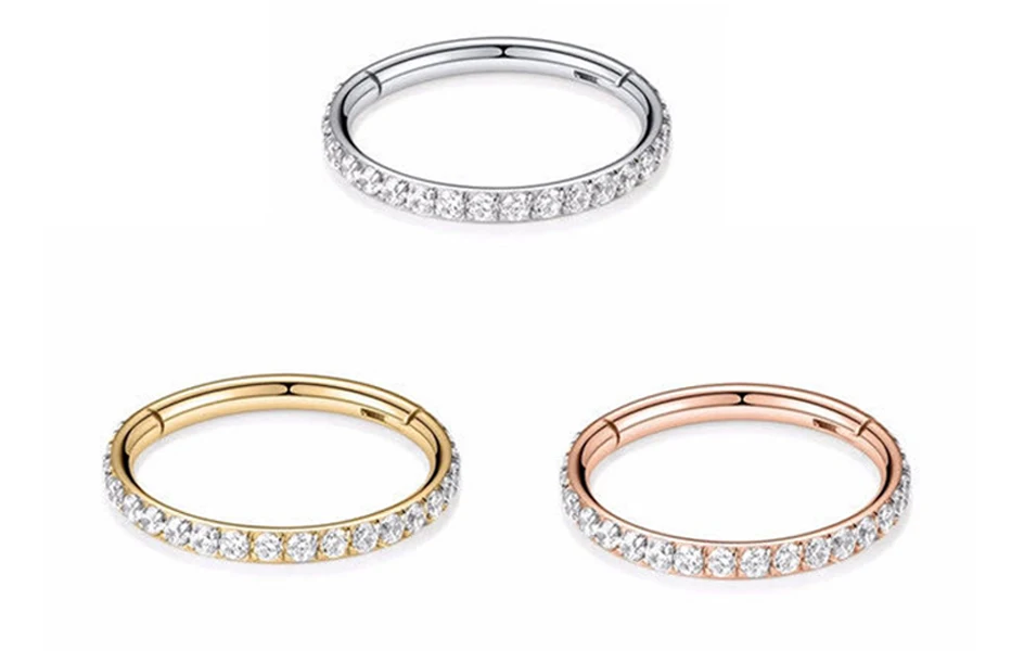 1/10 Stücke G23 Titan 14G/16G/18G Nasenringe Scharniersegment Ohrknorpel Tragus Ohrring Hoops Septum Clicker Piercing Schmuck – Detail 9